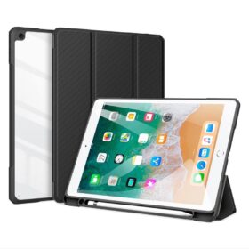 Kaitsekaaned Toby, Apple iPad 9.7" 2017/2018, must, puutepliiatsi pesaga, Dux Ducis