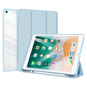 Kaitsekaaned Toby, Apple iPad 9.7" 2017/2018, helesinine, puutepliiatsi pesaga, Dux Ducis