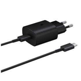 Toalaadija USB-C otsikuga (adapter 25W + USB-C kaabel 1m), Super Fast Charging kiirlaadimine, must, Samsung