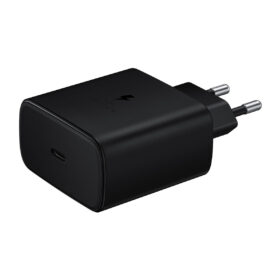 Toalaadija USB-C otsikuga (adapter 45W + USB-C kaabel 5A 1m), must, Super Fast Charging 2.0 kiirlaadimine, Samsung