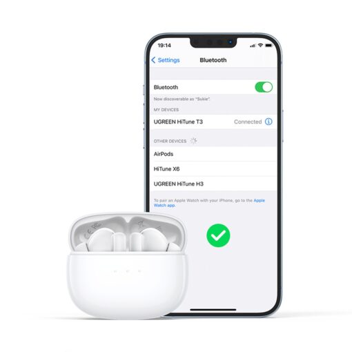 Juhtmevabad kõrvaklapid Ugreen WS106 HiTune T3 Active Noise-Cancelling Earbuds valge - Image 3