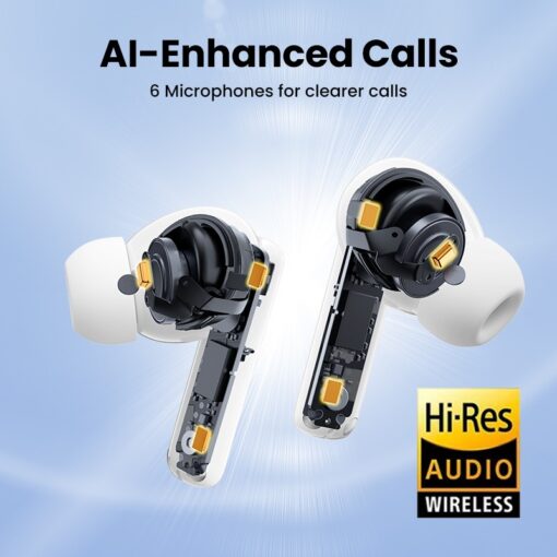 Juhtmevabad kõrvaklapid Ugreen WS200 HiTune T6 Active Noise-Cancelling Earbuds valge - Image 4