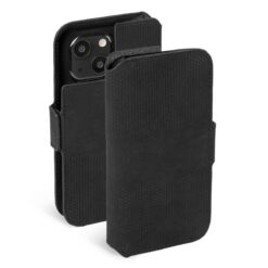 Kaitseümbris kaanega Leather PhoneWallet, Apple iPhone 13, naturaalsest nahast, must, Krusell