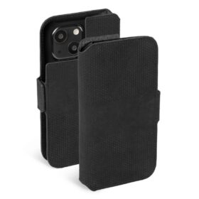 Kaitseümbris kaanega Leather PhoneWallet, Apple iPhone 13, naturaalsest nahast, must, Krusell