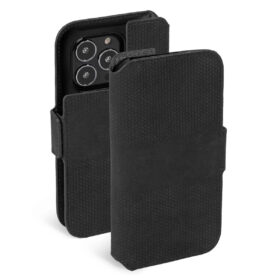 Kaitseümbris kaanega Leather PhoneWallet, Apple iPhone 13 Pro, naturaalsest nahast, must, Krusell