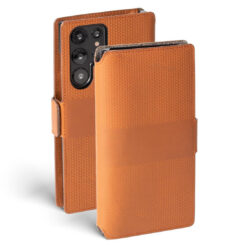 Kaitseümbris kaanega Leather PhoneWallet, Samsung Galaxy S22 Ultra 5G, naturaalsest nahast, konjakipruun, Krusell