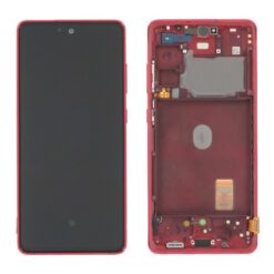 LCD screen Samsung G780/G781 S20 FE with touch screen and frame Cloud Red original (service pack)