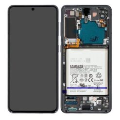 LCD screen Samsung G991 S21 5G with touch screen and frame Phantom Grey original (service pack)