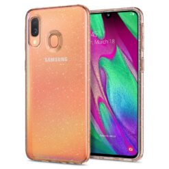 Kaitseümbris Liquid Crystal Glitter, Samsung Galaxy A40, läbipaistev, sädelusega, Spigen