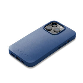 Kaitseümbris Apple iPhone 14 Pro, sinine, MagSafe, naturaalsest nahast, Mujjo
