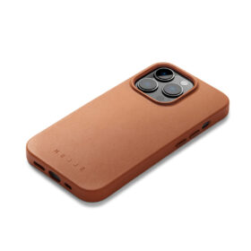 Kaitseümbris Apple iPhone 14 Pro, helepruun, MagSafe, naturaalsest nahast, Mujjo