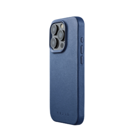 Kaitseümbris Apple iPhone 15 Pro, sinine, MagSafe, naturaalsest nahast, Mujjo