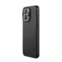Kaitseümbris Apple iPhone 15 Pro Max, must, MagSafe, naturaalsest nahast, Mujjo
