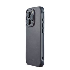 Kaitseümbris Shield Case, Apple iPhone 15 Pro, sinakashall, MagSafe, naturaalsest nahast tagaküljega, Mujjo