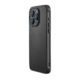 Kaitseümbris Shield Case, Apple iPhone 15 Pro Max, must, MagSafe, naturaalsest nahast tagaküljega, Mujjo