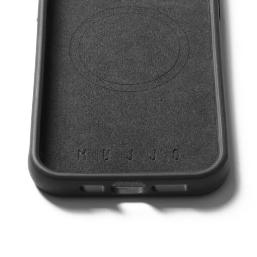 Kaitseümbris Shield Case, Apple iPhone 15 Pro Max, must, MagSafe, naturaalsest nahast tagaküljega, Mujjo - Image 2