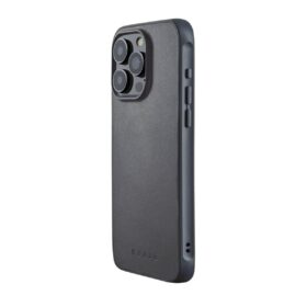 Kaitseümbris Shield Case, Apple iPhone 15 Pro Max, sinakashall, MagSafe, naturaalsest nahast tagaküljega, Mujjo