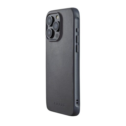 Kaitseümbris Shield Case, Apple iPhone 15 Pro Max, sinakashall, MagSafe, naturaalsest nahast tagaküljega, Mujjo