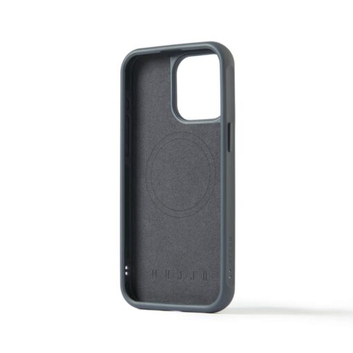 Kaitseümbris Shield Case, Apple iPhone 15 Pro Max, sinakashall, MagSafe, naturaalsest nahast tagaküljega, Mujjo - Image 2