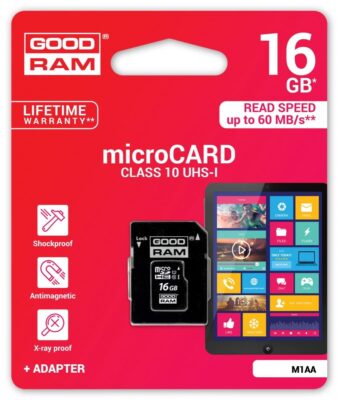 Mälukaart Goodram microSD 16Gb (class 10) + SD adapter