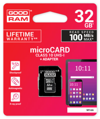 Mälukaart Goodram microSD 32Gb (class 10) + SD adapter