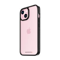 Kaitseümbris ClearCase D3O, Apple iPhone 15, läbipaistev musta äärega, klaasist tagaküljega, PanzerGlass