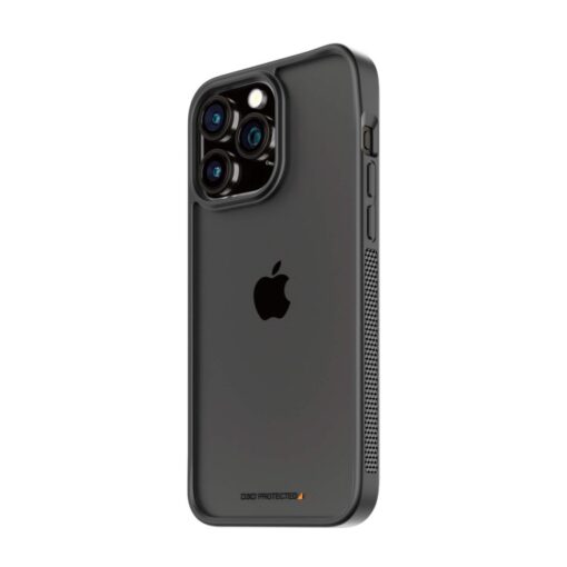 Kaitseümbris ClearCase D3O, Apple iPhone 15 Pro Max, läbipaistev musta äärega, klaasist tagaküljega, PanzerGlass