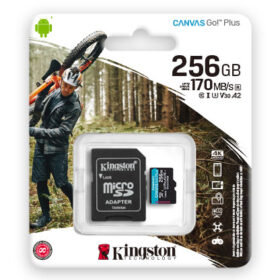 Mälukaart microSD 256GB, U3 UHS-I V30 A2, R170/W90, Canvas Go Plus, Kingston