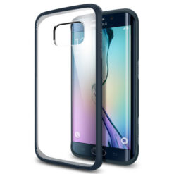 Kaitseümbris Ultra Hybrid, Samsung Galaxy S6 Edge, läbipaistev tumesinise äärega, Spigen