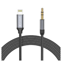 AUX kaabel Apple iPhone Lightning otsik <-> 3.5mm otsik, 1m, must, Tech-Protect