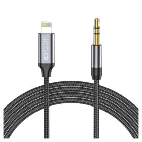 AUX kaabel Apple iPhone Lightning otsik <-> 3.5mm otsik, 1m, must, Tech-Protect
