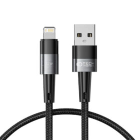 USB-kaabel Apple iPhone Lightning otsikuga, 25cm, 12W/2.4A, tumehall, Tech-Protect
