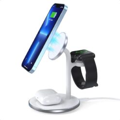 Juhtmeta laadija Choetech T585-F 3-in-1 15W valge