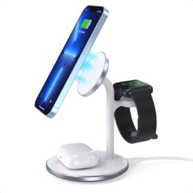 Juhtmeta laadija Choetech T585-F 3-in-1 15W valge