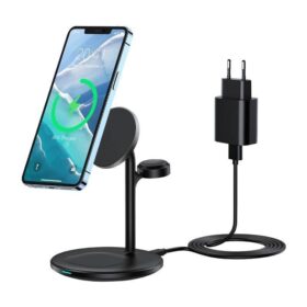 Juhtmeta laadija Choetech T585-F 3-in-1 15W must