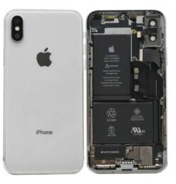 Battery cover iPhone X Silver full with flex original (used Grade B)