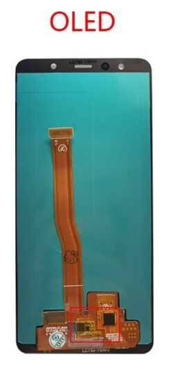 LCD screen Samsung A750 A7 2018 with touch screen Black OLED (real size)