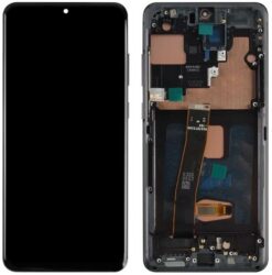 LCD screen Samsung G988 S20 Ultra with touch screen and frame Cosmic Black OLED (real size)