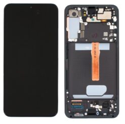 LCD screen Samsung S906 S22 Plus with touch screen and frame Black original (service pack)