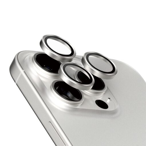 Tagakaamerate kaitseklaasid Hoops, Apple iPhone 15 Pro / 15 Pro Max, valge (White Titanium), PanzerGlass