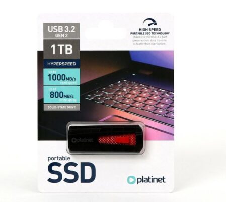 USB memory drive SSD Platinet USB 1TB (USB 3.2; R/W 1000/800 MB/s)