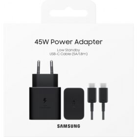 Laadija Samsung EP-T4511XBEGEU 45W + USB-C to USB-C kaabel must