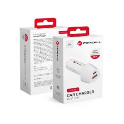 Car charger Forcell (CC50-1A1C) (1xUSB-C; 1xUSB; 5A 38W) white