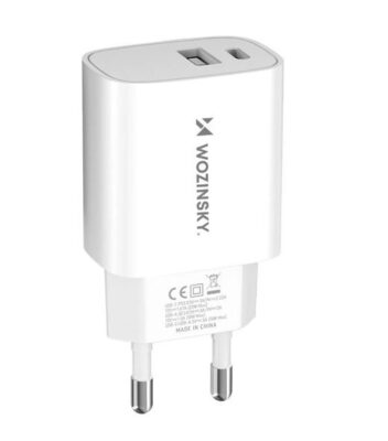 Charger Wozinsky (WGWCW) (1xUSB-C;1xUSB 3A 20W) white