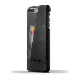 Kaitseümbris kaarditaskuga Apple iPhone 7 Plus / 8 Plus, naturaalsest nahast, must, Mujjo