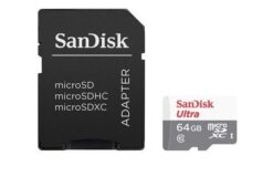 Memory card SanDisk Ultra MicroSD 64GB (class10 UHS-I 100MB/S) + SD Adapter