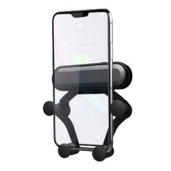 Universal car phone holder Omega (4.7 - 6.5 inches) for using on ventilation grille, black