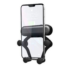 Universal car phone holder Omega (4.7 - 6.5 inches) for using on ventilation grille, black
