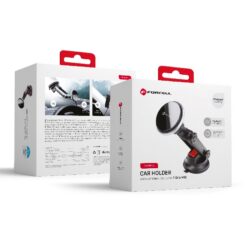 Wireless car charger+holder Forcell (HS2) (MagSafe 15W) for using on console/window black