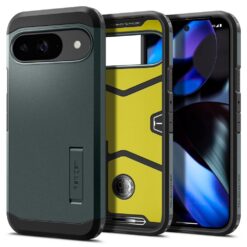 Kaitseümbris Tough Armor, Google Pixel 9 Pro / Pixel 9, tumeroheline, Spigen